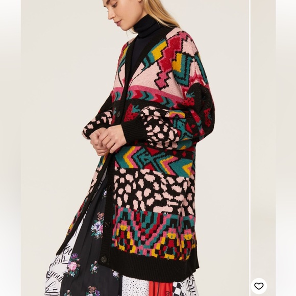 NWT FARM Rio Crazy Mix Long Knit Cardigan Size M - Picture 5 of 17
